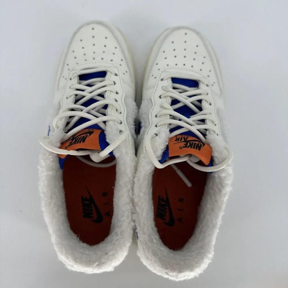 Nike Air Force 1 '07 'Sherpa Fleece' White Blue DO6680-100 - Women's‎ Size 7.5